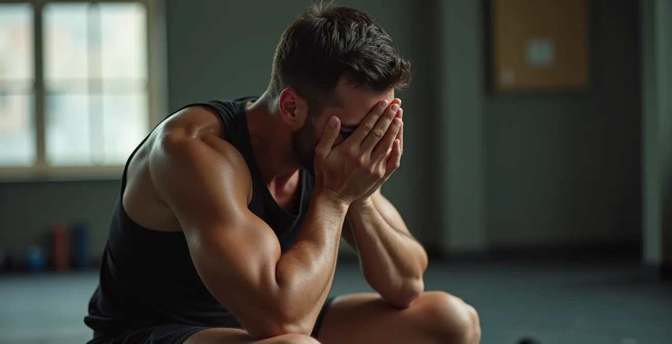 Athlète en phase de récupération montrant les effets de la fatigue sur la performance